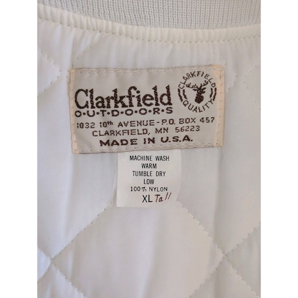 VTG Clarkfield Outdoors  Snap-button Varsity or Bomber Men's jacket XLT White - Picture 5 of 12